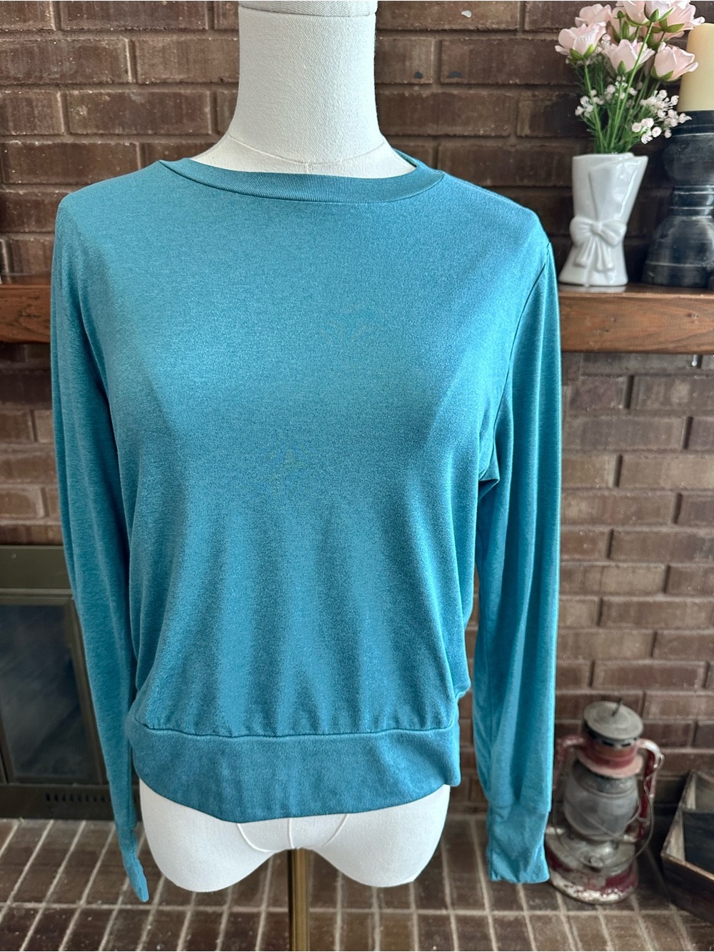 Vuori Daydream Crew Long Sleeve Shirt Blue Teal S